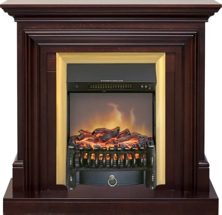 Каминокомплект Bradford - Темный дуб с очагом Fobos FX M Brass (Royal Flame)