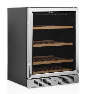 ШКАФ ВИННЫЙ TEFCOLD TFW200-S ЧЕРНЫЙ, РАМА ДВЕРИ НЕРЖ.
