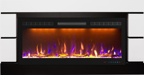 Каминокомплект Modern 42 - Белый с черным (Ширина 1395 мм) с очагом Crystal 40 RF