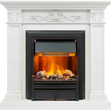 Каминокомплект Verona - Белый дуб с очагом Brookline Black (Dimplex)
