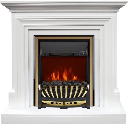 Каминокомплект Bradford - Белый с очагом Aspen Gold (Royal Flame)