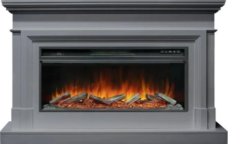 Каминокомплект Coventry - Серый (Ширина 1400 мм) с очагом Vision 42 LOG LED (Royal Flame)