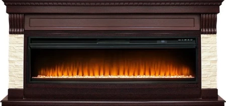 Каминокомплект Denver - Темный дуб / Бежевый с очагом Vision 60 LED (Royal Flame)