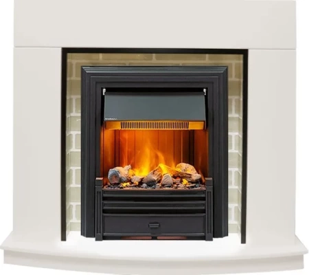 Каминокомплект Montana - Белый с очагом Brookline Black (Dimplex)