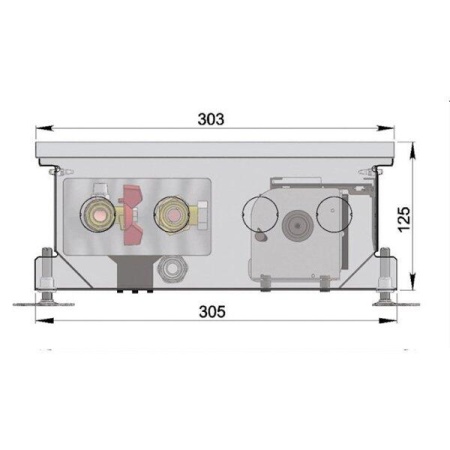Внутрипольный конвектор длиной 1,1 м - 1,5 м Minib COIL-KT 1250