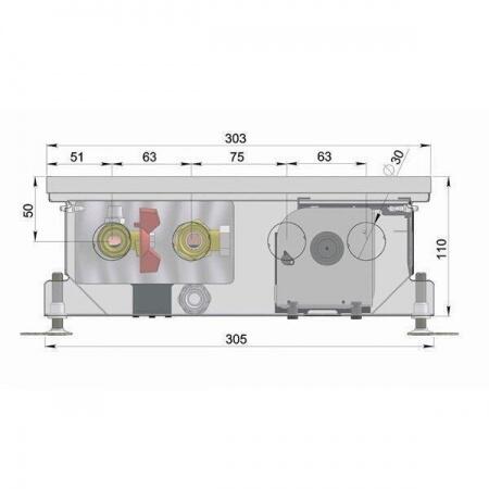 Внутрипольный конвектор длиной 30 см - 1 м Minib COIL-KT110 900