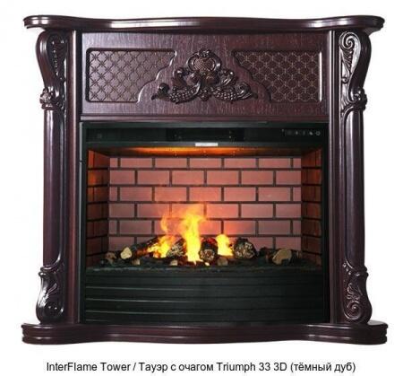 Деревянный камин (портал+очаг) InterFlame Tower / Тауэр с очагом Triumph 33 3D