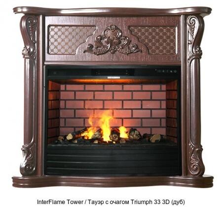 Деревянный камин (портал+очаг) InterFlame Tower / Тауэр с очагом Triumph 33 3D