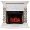 Угловой электрокамин в квартиру Real-Flame Athena Corner GR STD/EUG/24 WT с очагом Firefield 25 S IR