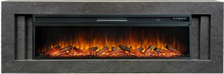 Каминокомплект Line 60 Dark Grey (Разборный) - Темный серый с очагом Vision 60 LOG LED