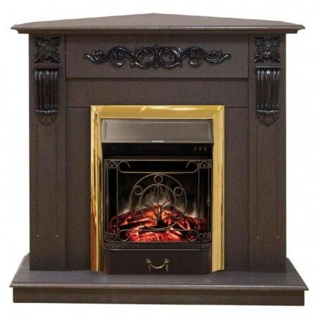 Угловой камин с эффектом живого пламени Real-Flame Dominica Corner STD/EUG DN с очагом Fobos s Lux B
