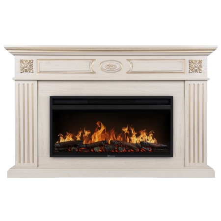 Каминокомплект: Очаг Electrolux EFP/P-4220LS, портал Siena 42/40/36, сл. кость с зол. патиной