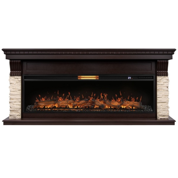 Каминокомплект: Очаг Royal Thermo Aurora RTFP/P-AR60LS, портал Michigan 60, камень мол., шп. тем.дуб