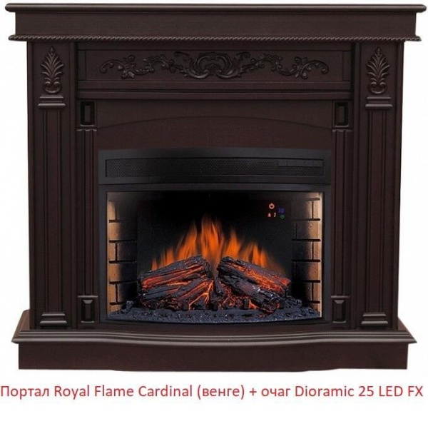 Деревянный портал Royal Flame Cardinal под очаг Dioramic 25 LED FX