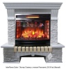 Каменный камин (портал+очаг) InterFlame Exter / Экстер Сланец с очагом Panoramic 25-30 led