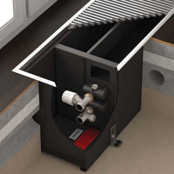 Внутрипольный конвектор длиной 30 см - 1 м Varmann Ntherm Maxi 370x300x1000