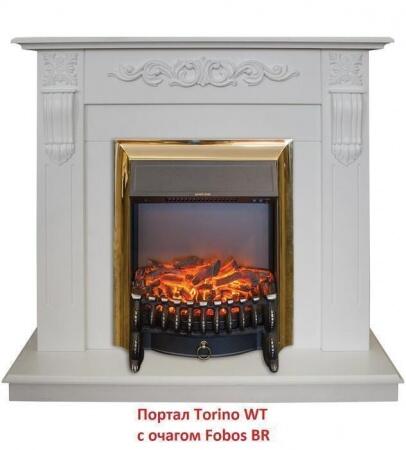 Очаг электрокамина Real-Flame Fobos Lux Brass