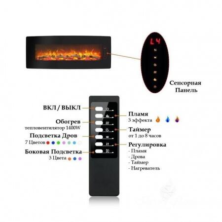 Очаг электрокамина InterFlame RELAX 48 GLX