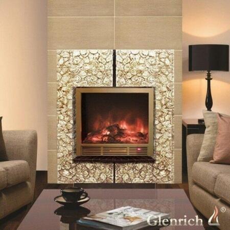 Электрокамин (очаг+портал) Glenrich Да Винчи 33 (Sharm 33 BL,BR) камень-Бежевый