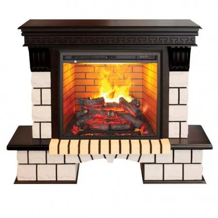 3D Каминокомплект с увлажнением и звуком Real-Flame Stone new 26/HL AO (DN) с очагом 3D Leeds 26