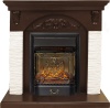Каминокомплект Bern Сланец мелкий белый / Темный дуб с очагом Majestic FX M Black RC