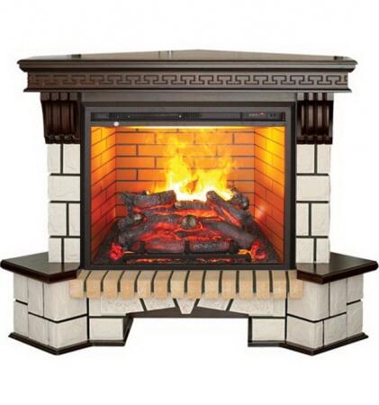 Электрокамин с увлажнителем воздуха Real-Flame Stone Corner new 26/HL AO (DN) с очагом 3D Leeds 26