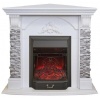 Угловой электрокамин с эффектом живого огня Real-Flame Athena Corner GR STD/EUG/24 WT с очагом Fobos