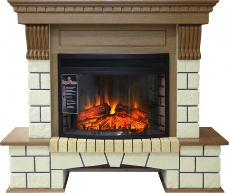 Электрокамин (очаг+портал) Royal Flame Pierre Luxe с очагом Dioramic 25 (Дуб)
