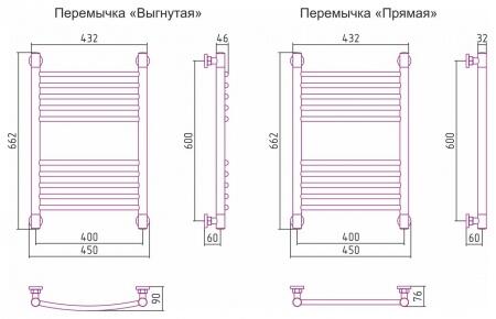 Водяной полотенцесушитель лесенка Сунержа Богема+ 600x400