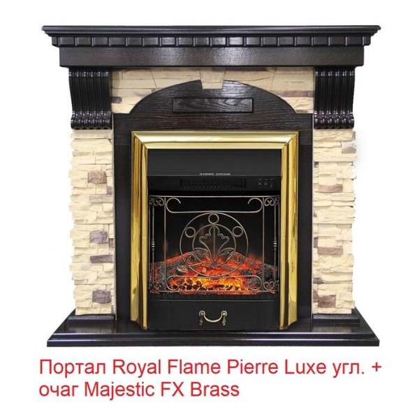 Портал из камня Royal Flame Dublin арочный сланец угл. под классический очаг