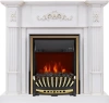 Каминокомплект Martin - Белый дуб, патина золото с очагом Aspen Gold (Royal Flame)