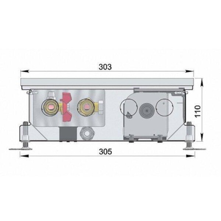 Внутрипольный конвектор длиной 30 см - 1 м Minib COIL-KT110 1000