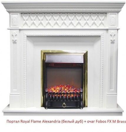 Электрокамин (очаг) со звуком для дачи Royal Flame Fobos FX M Brass/Black