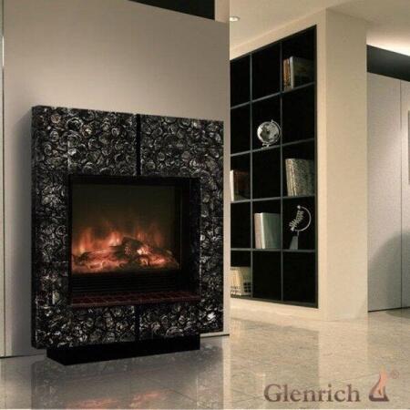 Электрокамин (очаг+портал) Glenrich Да Винчи 33 (Sharm 33 BL,BR) камень-Антрацит