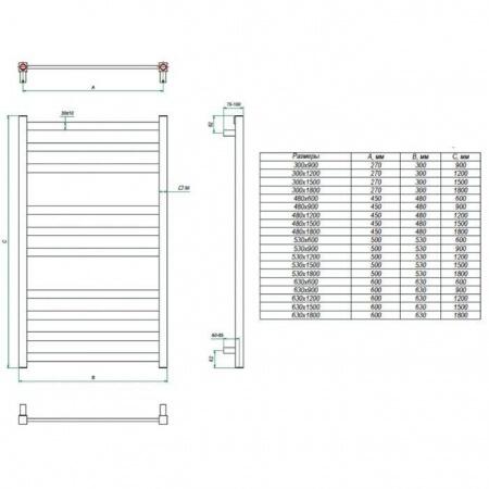 Электрический полотенцесушитель лесенка Grota Vento 530x1500 El