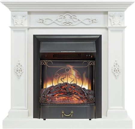 Каминокомплект Derby - Белый дуб с очагом Majestic FX Black