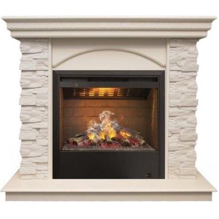 Электрокамин 3D со звуком Real-Flame Elford HL WT с очагом 3D Helios