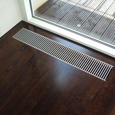 Внутрипольный конвектор длиной 2,1 м - 3 м КЗТО Бриз 300x80x2200