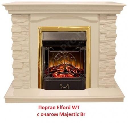 Очаг электрокамина Real-Flame Majestic Lux Brass