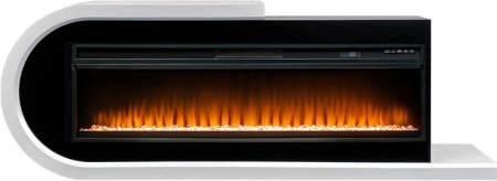 Каминокомплект Basel 60 L - Белый с черным с очагом Vision 60 LED