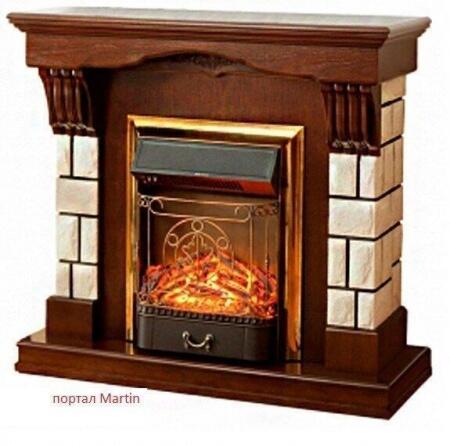 Очаг электрокамина InterFlame Majestic Brass/Black