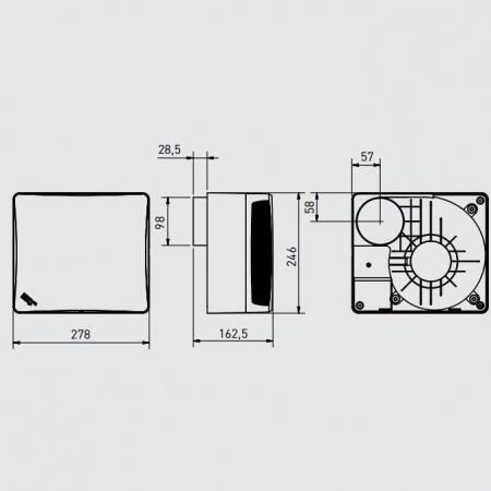 Вытяжка для ванной диаметр 100 мм Soler & Palau EBB-250 S DESIGN (230V 50)