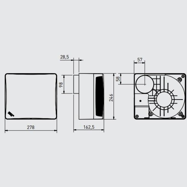 Вытяжка для ванной диаметр 100 мм Soler & Palau EBB-250 S DESIGN (230V 50)