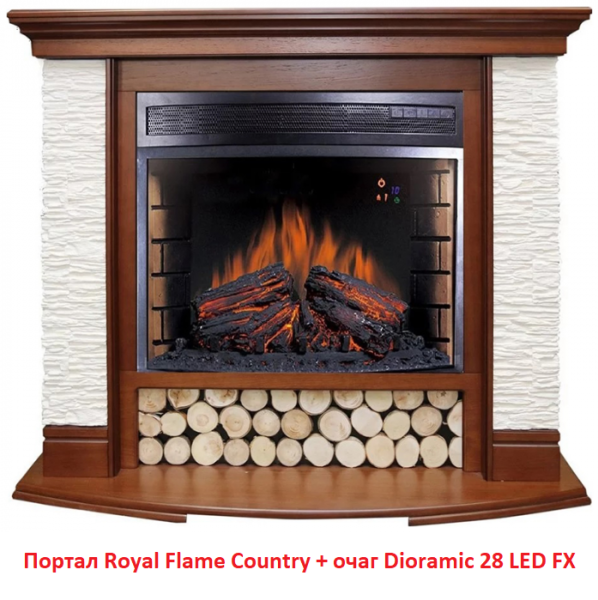 Портал из камня Royal Flame Country сланец мелкий белый под очаг Jupiter FX