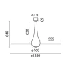 Люстра-вентилятор Faro Eterfan Led Red Shiny Trans DC 32005-9