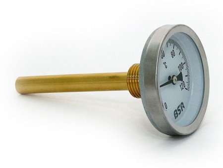 Термометр биметаллический с погружной гильзой BSR 63/100, 120°C
