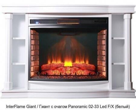 Деревянный камин (портал+очаг) InterFlame Giant / Гиант с очагом Panoramic 02-33 Led F/X