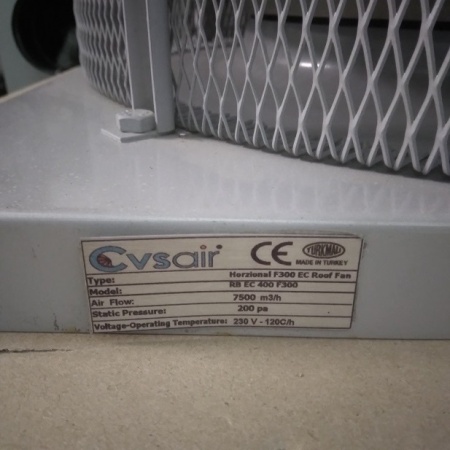Горизонтальный осевой крышный вентилятор CVSair RB 400 F300 (7500 m3/h, 200pa, 230V)