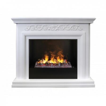 Электрокамин (очаг+портал) Real-Flame Leticia 26 WT-P511 с очагом Black вставка + 3D Cassette 630