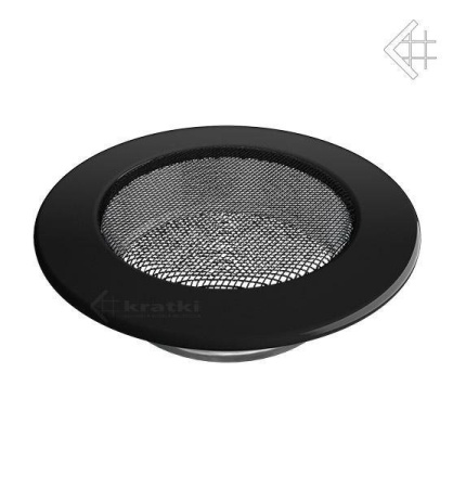 Вентиляционная решетка для камина Kratki КРУГЛАЯ черная д.125 FI/125C